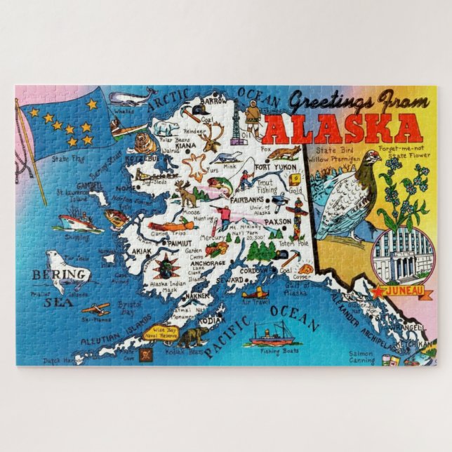 Carte Alaska 20x30 Jigsaw Puzzle (Horizontal)