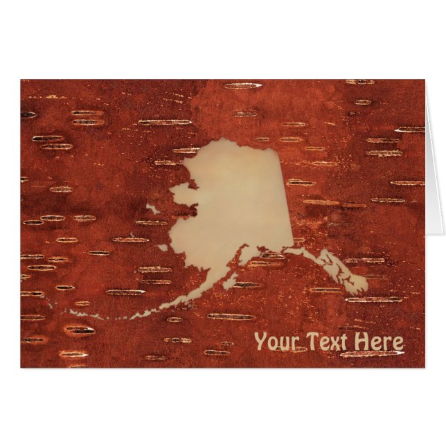 Carte Alaska Sur L'Écorce De Birch Intérieur (Devant horizontal)