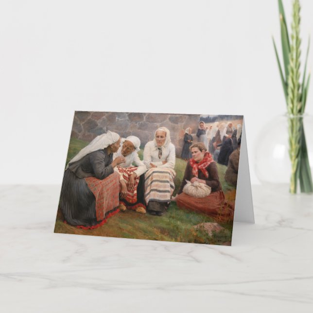 Carte Albert Edelfeel - Femmes à l'extérieur de l'église (Devant)