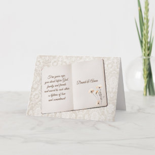 Carte Album souvenir sur damas pour un 5e anniversaire