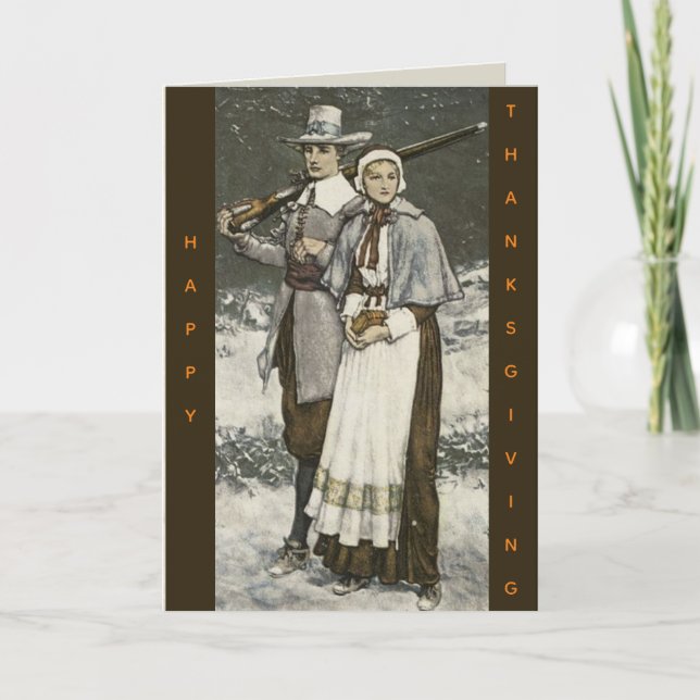 Carte Aldens Editable Plymouth Thanksgiving Salutations (Devant)