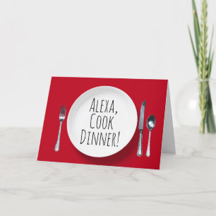 Carte Alexa Command white dinner plate birthday