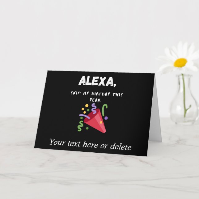 Carte Alexa, sauter mon anniversaire cette année personn (Petite plante)