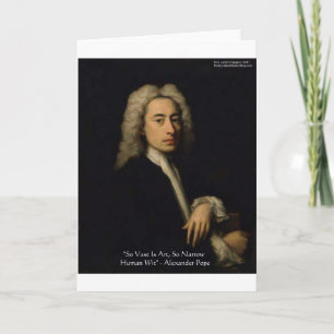 Carte Alexander Pope "Art vs Wit" Citation de sagesse Ca