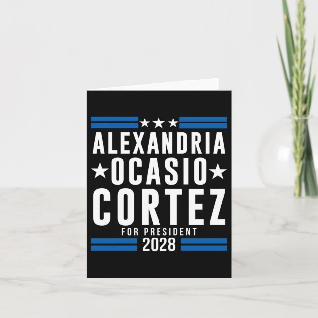 Carte Alexandria Ocasio Cortez Pour Président 2028, Aoc  (Devant)