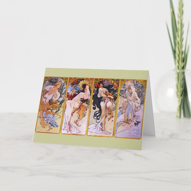 Carte Alfons Mucha ~ Les quatre saisons (Devant)