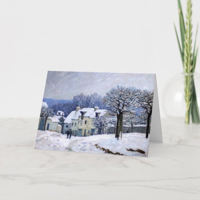 Carte Alfred Sisley - Place Chenil à Marly, Effet Neige (Devant)