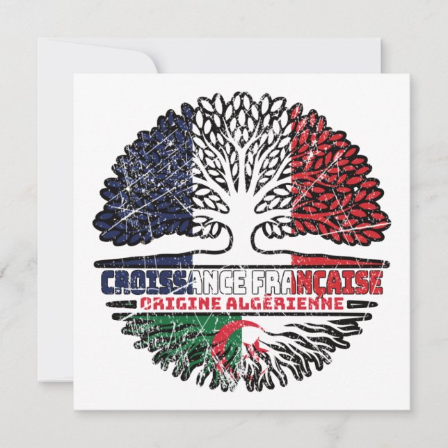 Carte Algeria French France Tree Roots Flag (Devant)