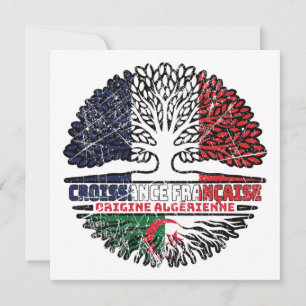 Carte Algeria French France Tree Roots Flag