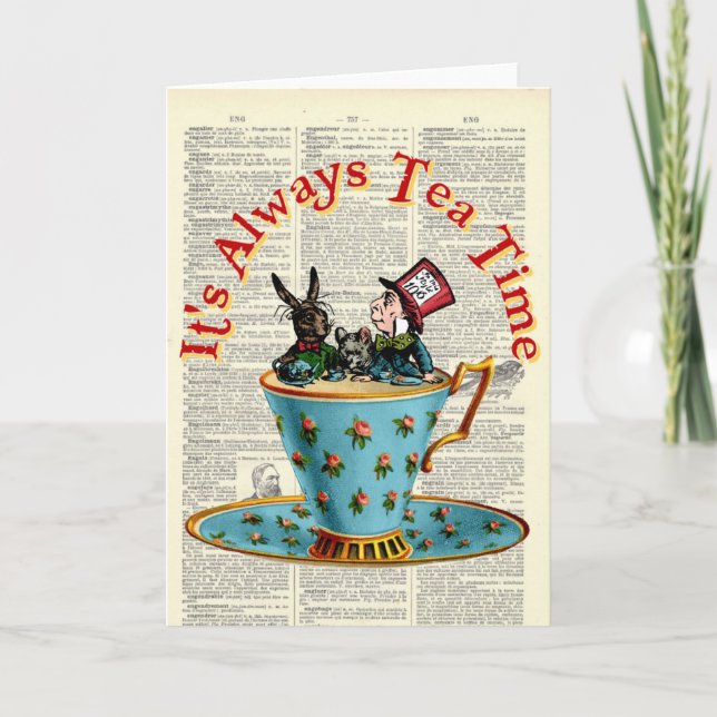 Carte Alice au pays des merveilles Tea Time Old Dictiona (Devant)