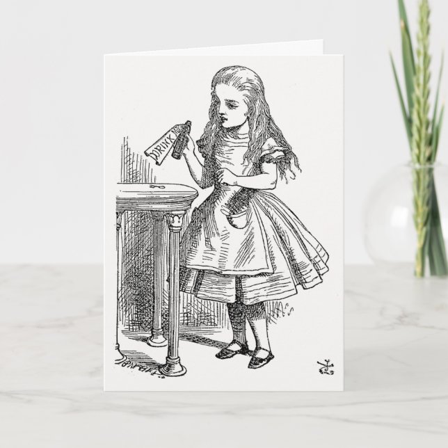 Carte Alice au pays des merveilles, tenir la bouteille " (Devant)