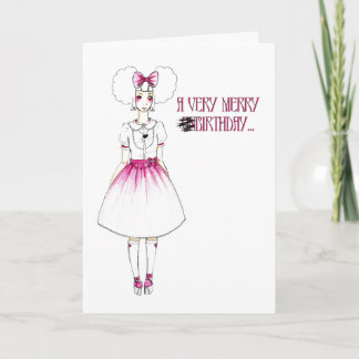 Carte Alice au Wonderland Birthday Girl Cute