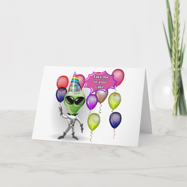 Carte Alien d'anniversaire (Devant)
