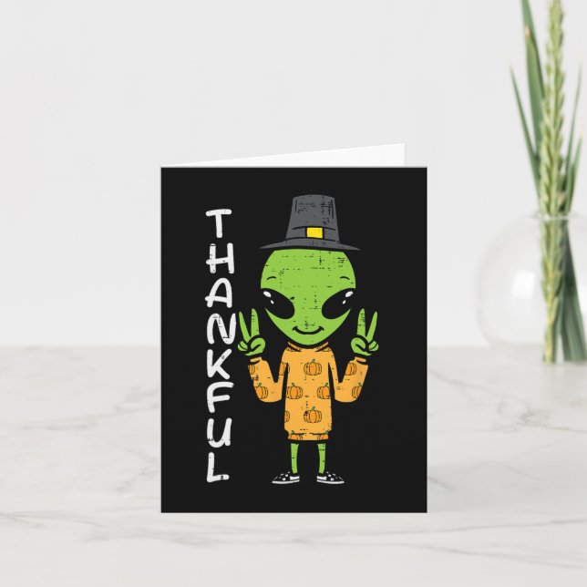 Carte Alien de Thanksgiving Thankful Funny Fall Space Me (Devant)