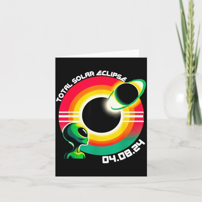 Carte Alien Drôle Éclipse Totale de Soleil 4 (Devant)