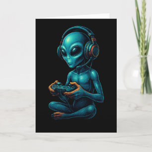 Carte Alien Jeu Avec Casques Jeux Vidéo Drôle Gam
