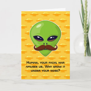 Carte Alien Moustache (anniversaire)