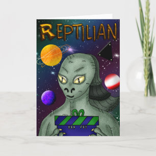 Carte Alien reptilien avec l'espace extra-atmosphérique 