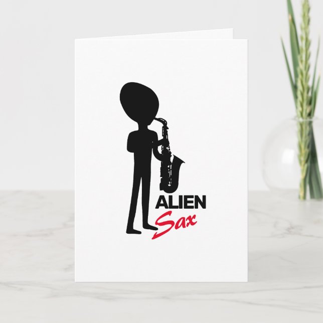 Carte Alien Sax, musicien extraterrestre (Devant)