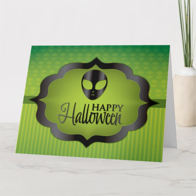 Carte Alien vert d'Halloween (Devant)