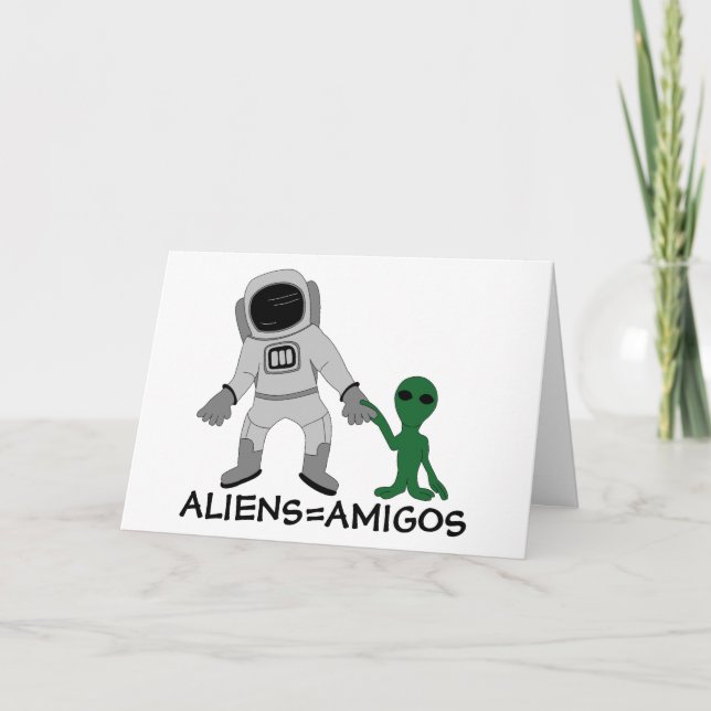Carte Aliens = Amis, astronautes et extra-terrestres (Devant)