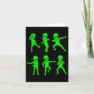 Carte Aliens dansants Halloween Vert Alien Danse Enfants