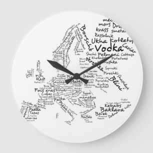 Carte alimentaire européenne Horloge de cuisine