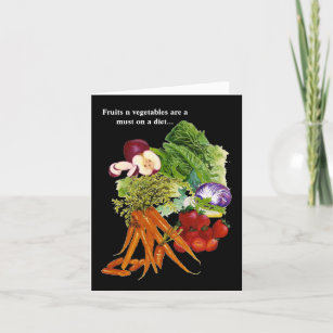 Carte Alimentation humoristique de fruits et de légumes