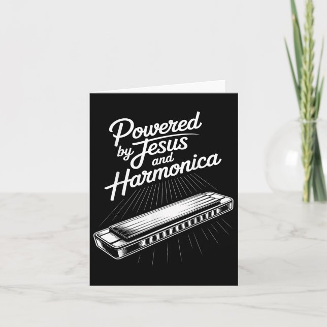 Carte Alimenté Par Jésus Et Harmonica Musique Chrétienne (Devant)