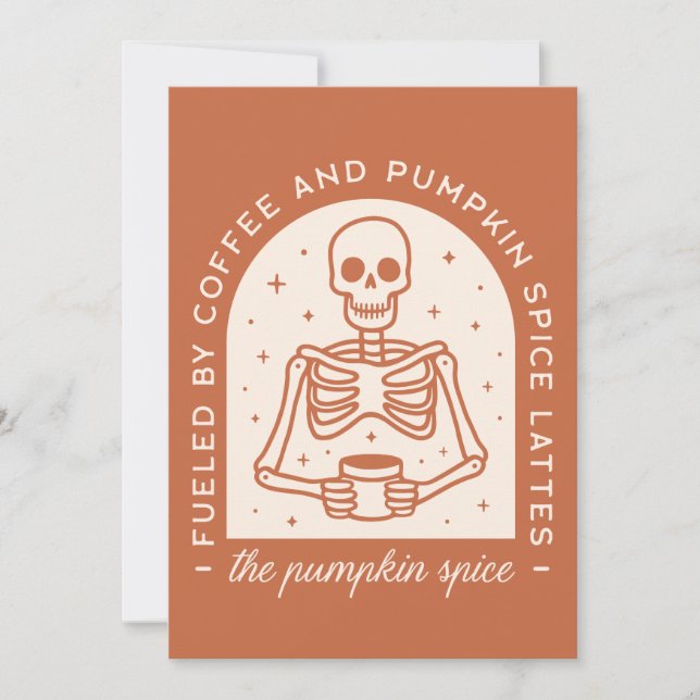 Carte Alimenté par le café et les lattes au pumpkin spic (Devant)