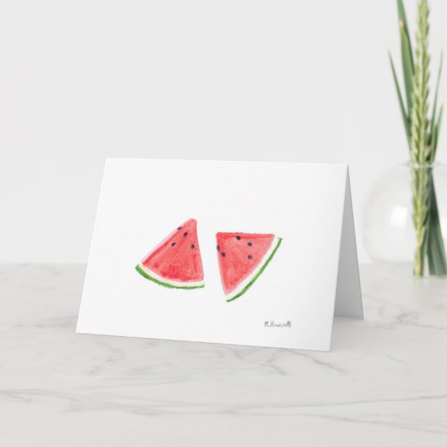 Carte Aliments d'aquarelle aux fruits de la pastèque rou (Devant)