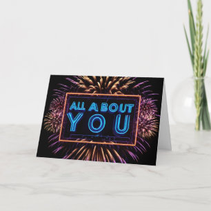Carte All About You Neon Signal Anniversaire