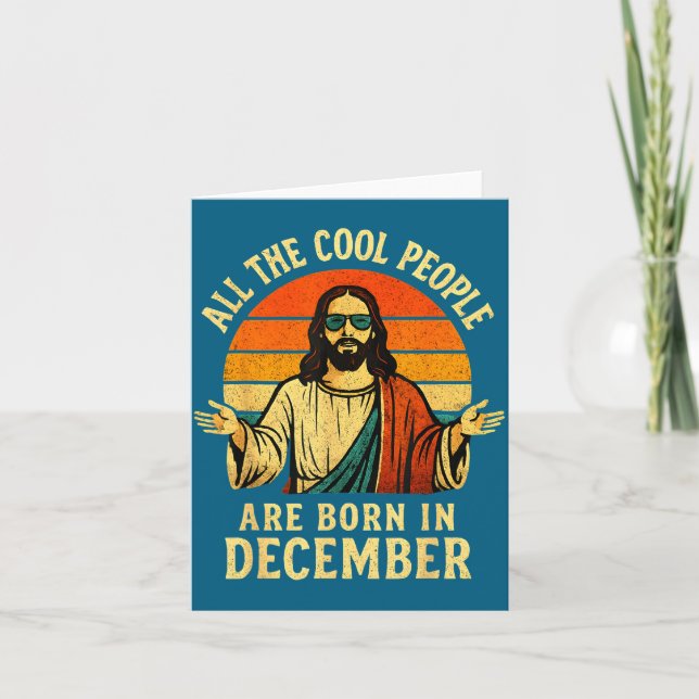 Carte All Cool People Are Born In December Birthday Chri (Devant)