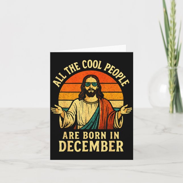 Carte All Cool People Are Born In December Birthday Chri (Devant)