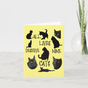 Carte All Lives Mérite Neuf Chats Fun Amoureux des chats