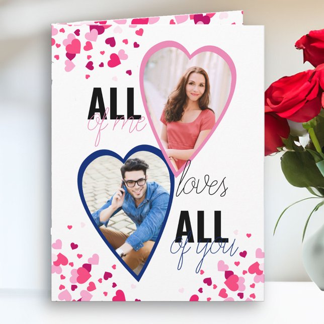 Carte All Me Loves All You 2 Photo Sweet Valentine (Photo Valentine's Day Card - order Printed and Shipped or as an Instant Digital Download)