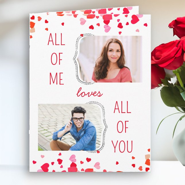 Carte All Me Loves All You 2 Photo Valentines (Photo Valentine's Day Card - order Printed and Shipped or as an Instant Digital Download)