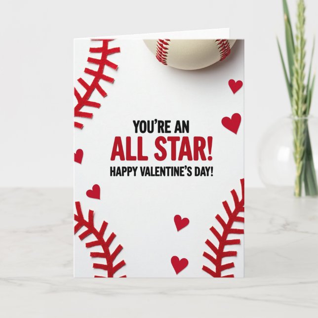 Carte All Star Baseball Valentine Card (Devant)