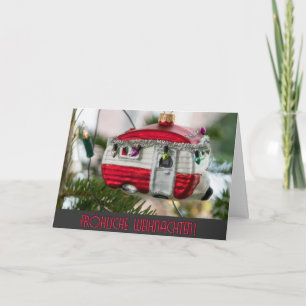 Carte Allemand Joyeux Noël Caravan Camping Salutations