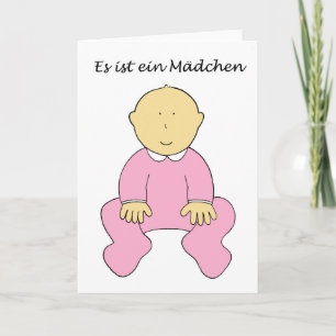 Carte Allemand Nouvelle fille bébé