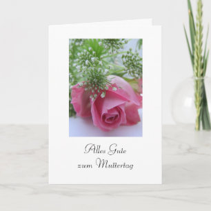 Carte Allemand : rose de la fête des mères