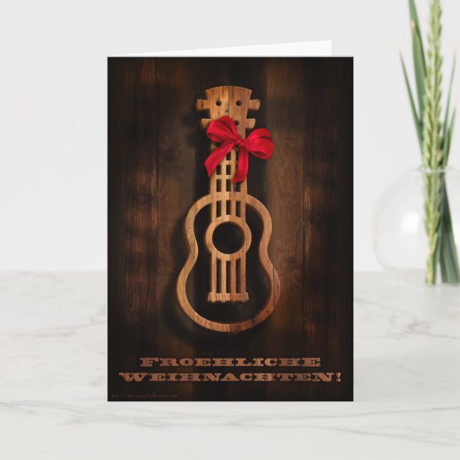Carte allemande de "Joyeux Noël" d'ukulélé (Devant)