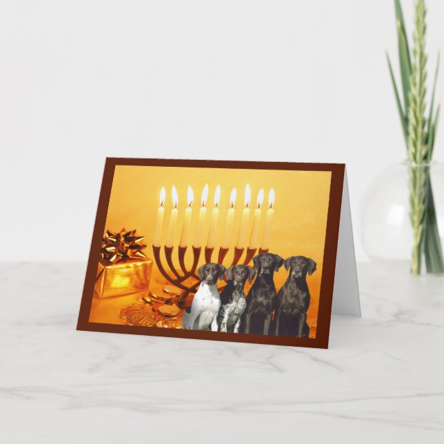 Carte allemande Menorah2 de Chanukah d'indicateur (Devant)