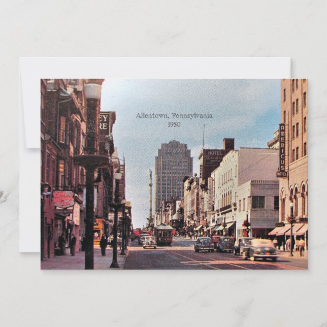 Carte Allentown, Pennsylvanie 1950 (Devant)