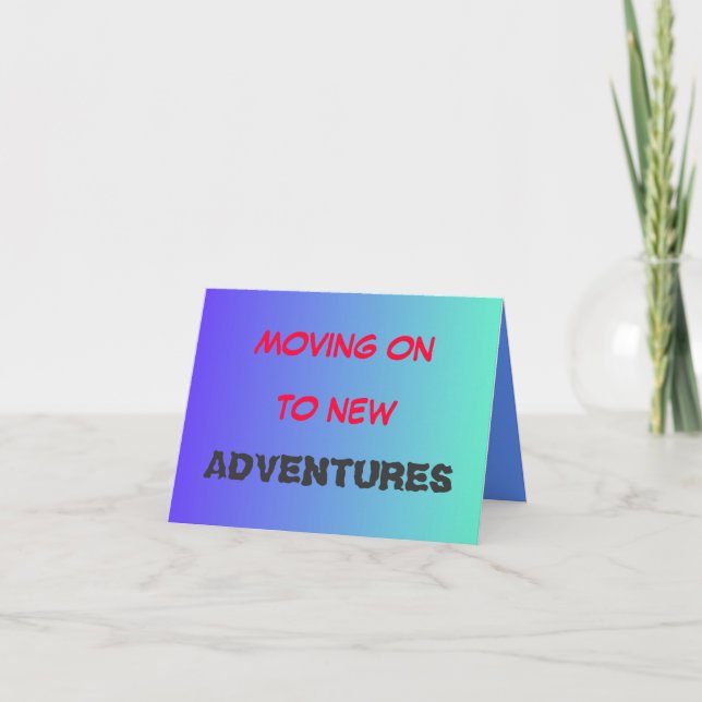 Carte Aller À De Nouvelles Aventures>Carte Adieu (Devant)