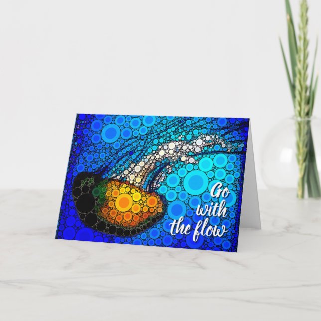 Carte Aller avec Flow Fun Ocean Jellyfish Script moderne (Devant)