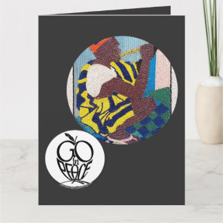 Carte Aller en paix Fluits Jouer...Carte de voeux pliée