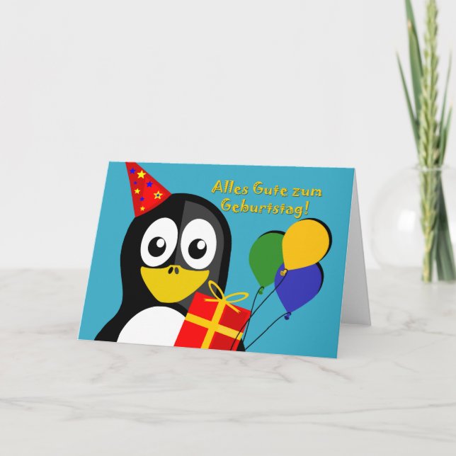 Carte Alles Gute zum Geburtstag Anniversaire Penguin all (Devant)