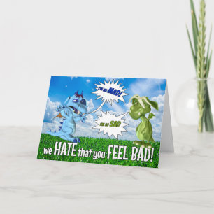 Carte Allez bien pour les enfants, les dragons fous et t