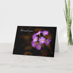 Carte Allez-y bientôt, fleur violette